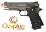 WE Caspian Arms Hi-Capa 4.3 Gas Blow Back Pistol - Black w/Rubber Grips WE Caspian Arms Hi-Capa 4.3 Gas Blow Back Pistol - Black w/Rubber Grips